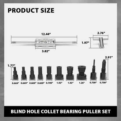 G-PLUS Blind Hole Collet Bearing Puller Set with 8-32mm Inner Bearing Extractor Compatible with Most Vehicles– Works on Motorcycles, ATVs, Scooters, Compact Cars and Medium-Sized Cars 12 PCS Black