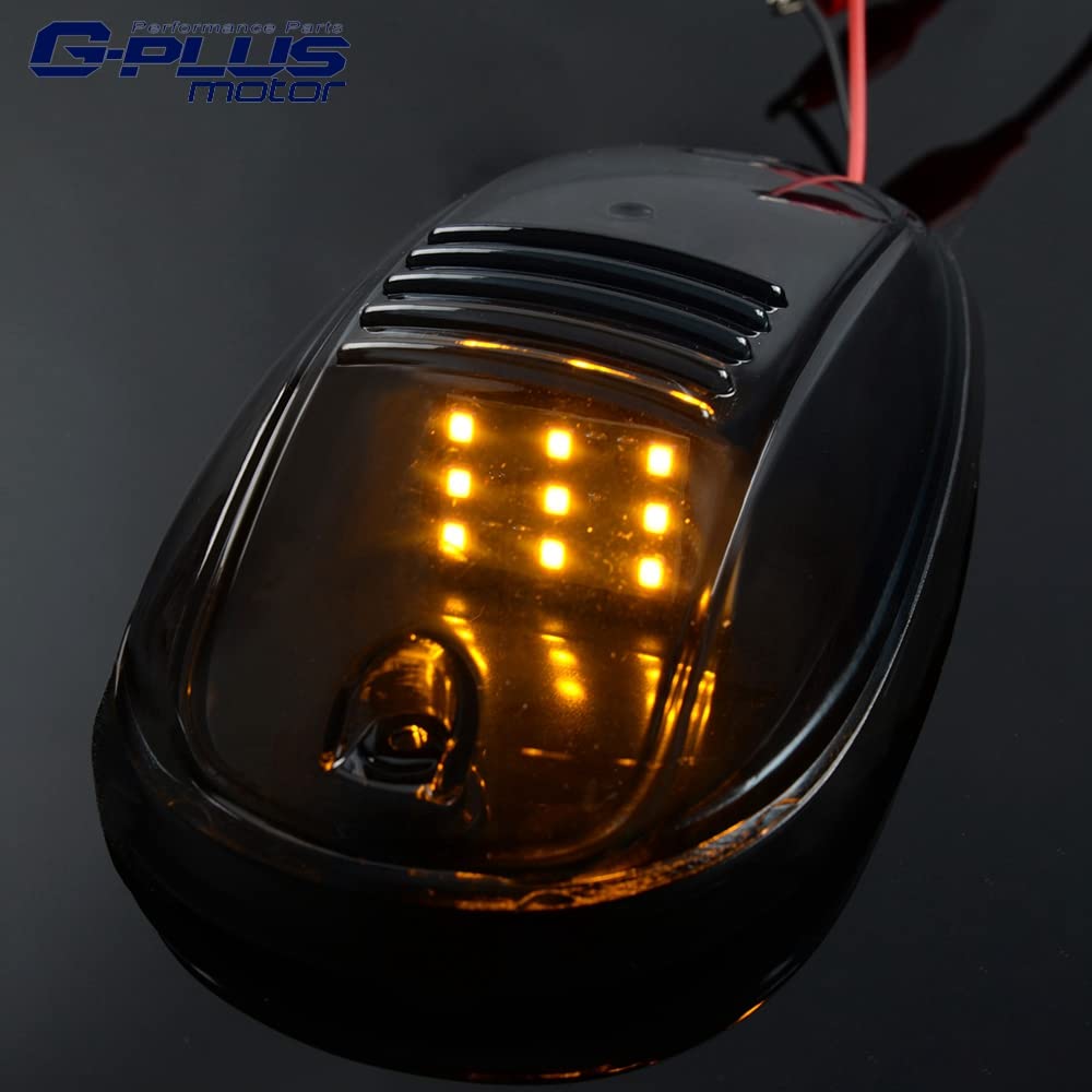 G-PLUS Cab Roof Running Marker Lights Compatible With Most of 4x4 / Off-Road/SUV/Crossover/Jeep/RV/Pickup truck vehicle,LED Roof Smoke Lens Light,5 Piece