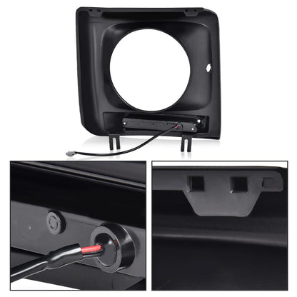 G-PLUS Black Headlight Bezel w/LED DRL Light Strip & Wire harness Compatible with 1990-2018 Mercedes Benz G-class W463 G63 G65 G500 G550 G55 AMG