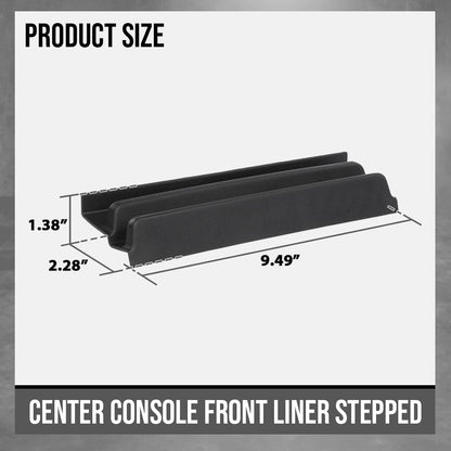 G-PLUS Center Console Front Rubber Liner Stepped Compatible with Chevy Silverado GMC Sierra 2014 2015 2016 2017 2018 2019 22781201 Black