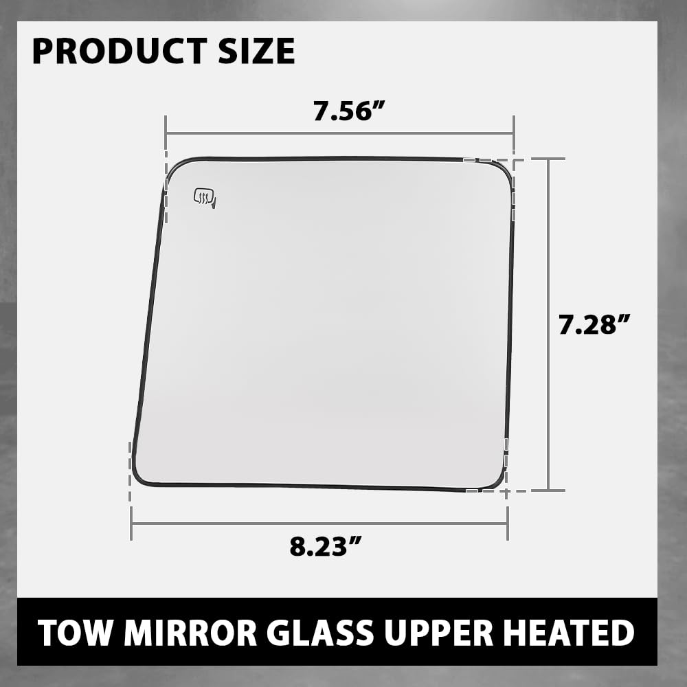 G-PLUS Mirror Glass Heated Left+Right Upper Compatible with Ford F150 Pickup Truck 2013-2014,Fit Ford F250 F350 F450 F550 Super Duty 2008-2016 FO1324150, FO1325150 White