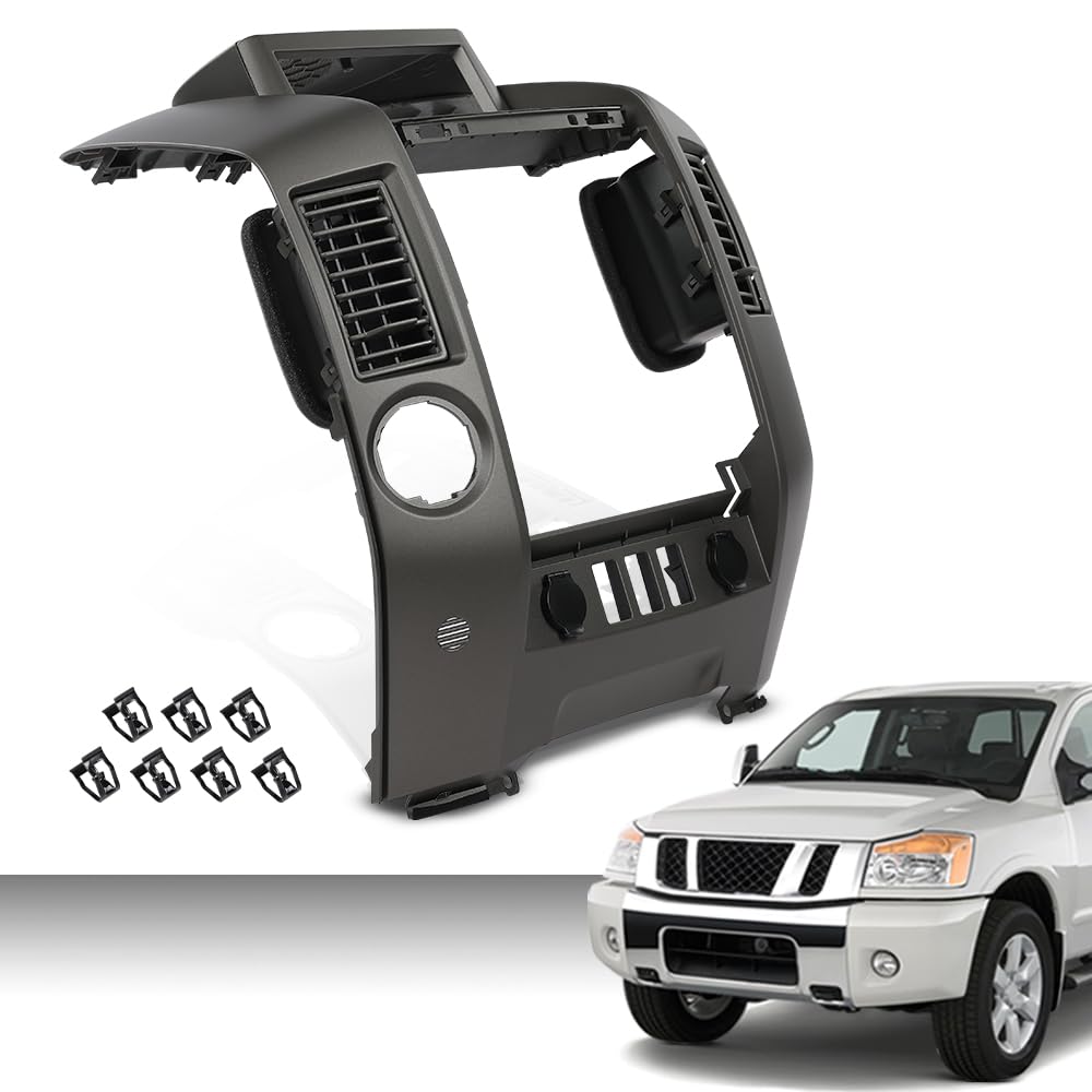 G-PLUS Dash Center Console Instrument Panel Lid Bezel Compatible with Nissan Armada SE LE SE 2005-2006/Pathfinder Armada SE LE 2004/Titan SE LE XE 2004-2015 w/Center Speaker&Cigarette Lighter