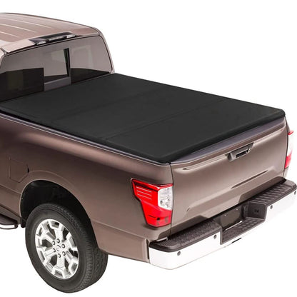 G-PLUS T3 Tri-Fold Hard Lock 5.5Ft Truck Tonneau Cover Compatible with 2004-2015 Nissan Titan | 5'5" Extra Short Bed Extended Cab | Only Fits Models Equipped with Bed/Deck Rail System