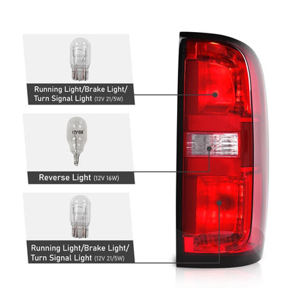 G-PLUS Tail Light w/Bulb Right Passenger Side Compatible with Chevy Colorado 2015-2022 Fit for 4-Door Crew Cab and 4-Door Extended Cab Only GM2801270 84169778 Luces Traseras Rear Brake Lamps Assembly