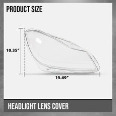 G-PLUS Headlight Lens Cover Right for Benz C-Class W204 2011-2015 Clear Side View