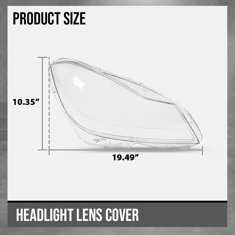 G-PLUS Headlight Lens Cover Compatible with Benz C-Class W204 2011-2015 A2048203639 Right Side Front Headlamp Lens Cover Clear