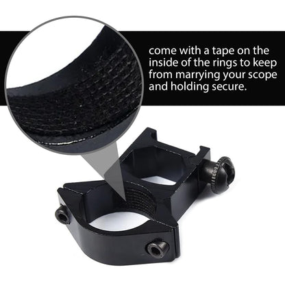 G-PLUS Scope Rings Mount Fit 1" Diameter 10mm 3/8" High Profile See-Thru Dovetail 2PCS Black
