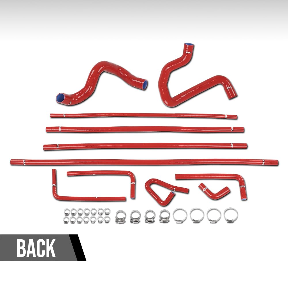 G-PLUS Radiator & Heater Hose Kit Compatible with Ford F150 F250 F350 Bronco Trucks 5.0L/5.8L 1988 1989 1990 1991 1992 1993 1994 FOTZ8260E, FOTZ8286D Red