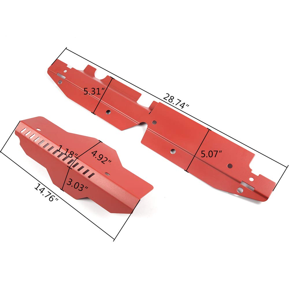 High Performance Radiator Shroud & Pulley Belt Cover Combo Compatible With 2008-2012 Subaru WRX & STi Red