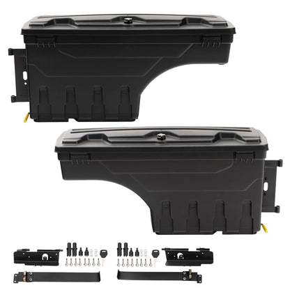 G-PLUS Truck Bed Storage Box Tool Box Compatible with 2007-2020 Toyota Tundra Black Rear Tool Box 2PCS Driver and Right Passenger Side