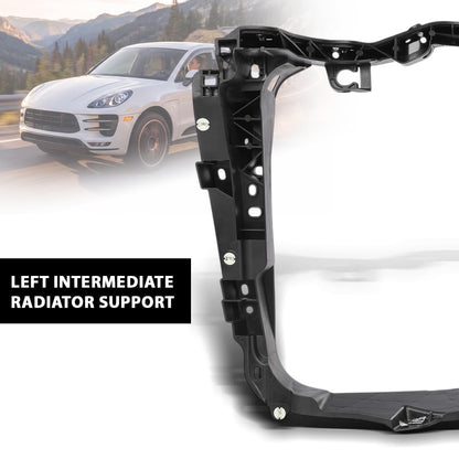 G-PLUS Front Left Side Intermediate Radiator Support Assembly w/ Bracket Compatible with Porsche Macan 2015-2018 95B805295 Direct OE Replacement Black