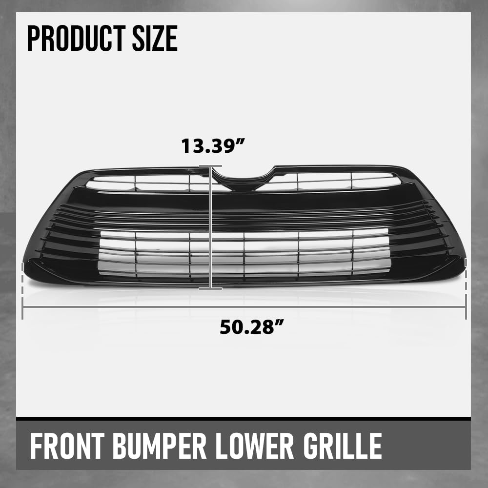 G-PLUS Front Bumper Lower Grille Assembly Compatible with Toyota Corolla LE XLE 2023-2024 5310212230 Glossy Black