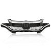 G-PLUS Front Bumper Upper Chrome Honeycomb Grille Grill Compatible with 2018 2019 2020 Honda Fit 71121-T5R-A50, 71122-T5R-A50, 71123-T5R-A50