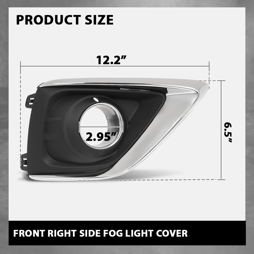 G-PLUS Fog Light Covers Front Passenger Right Side Hand Compatible with Buick Envision (submodel: Base, Essence, Preferred, Premium, Premium II) 2019 2020 42489939, GM1039266 Chrome Black