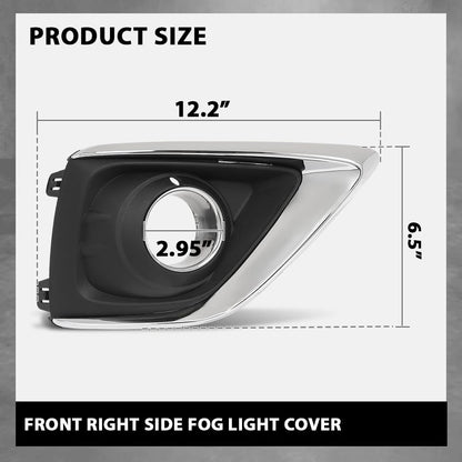 G-PLUS Fog Light Covers Front Passenger Right Side Hand Compatible with Buick Envision (submodel: Base, Essence, Preferred, Premium, Premium II) 2019 2020 42489939, GM1039266 Chrome Black