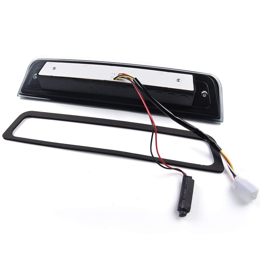 G-PLUS LED High Mount Stop Brake Light, Compatible with 09-10 Dodge Ram 1500/2010 Dodge Ram 2500 3500/11-17 Ram 1500 2500 3500 55372082AE 55372082AF Smoky lens Chrome Housing Amber Reflector