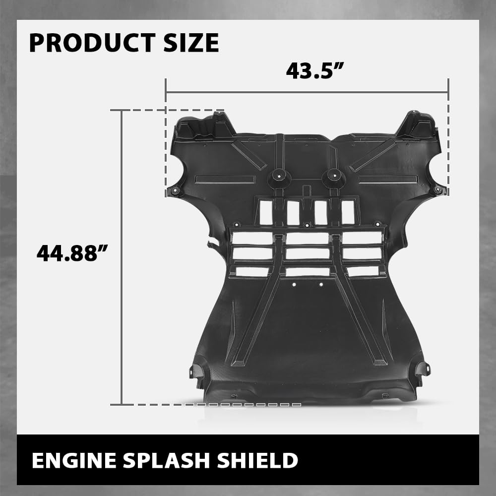 G-PLUS Front Engine Splash Shield Compatible with Smart Fortwo 2010-2013 SM1228100, 4516840018, 45168-40018 Black