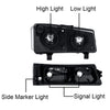 G-PLUS Headlights Compatible with Chevy Silverado/Avalanche 1500 2500 2003 2004 2005 2006 Bumper Headlamps, Clear Lens Chrome Housing Clear Reflector,faros delanteros