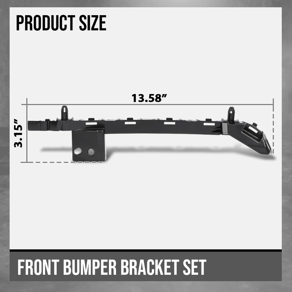 G-PLUS Bumper Bracket Set Front Left and Right Side Compatible with Cadillac XT5 (submodel: Base, Platinum) 2017 2018 2019, Fit Cadillac XT5 Livery 2021 2022 2023 84172893, 84172892 Black