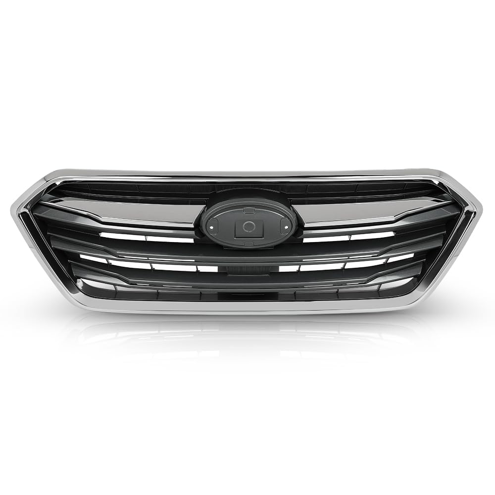 G-PLUS Front Bumper Grille Grill Assembly Black Shell Silver Insert Compatible with Subaru Legacy 2018-2019 91121AL19A