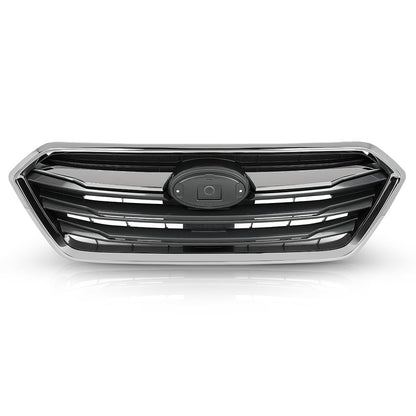 G-PLUS Front Bumper Grille Grill Assembly Black Shell Silver Insert Compatible with Subaru Legacy 2018-2019 91121AL19A