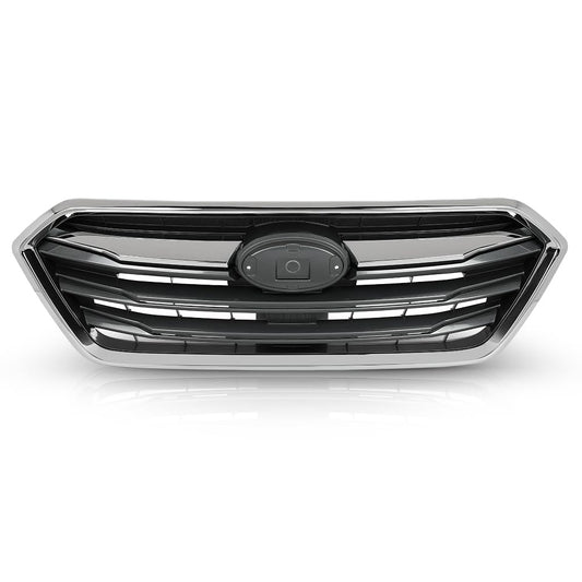 G-PLUS Front Bumper Grille Grill Assembly Black Shell Silver Insert Compatible with Subaru Legacy 2018-2019 91121AL19A