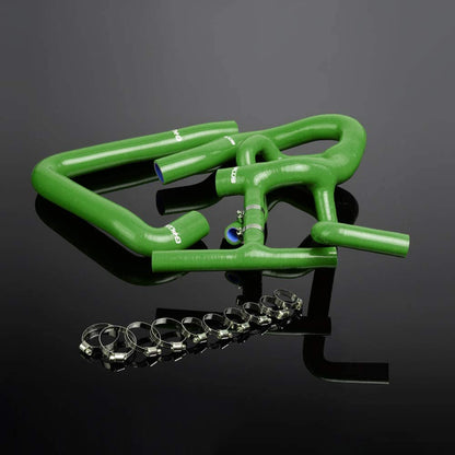 G-PLUS Silicone Radiator Coolant Pipe Hose Kit Clamps Compatible With 1997-2001 Austin/Rover For Mini Cooper S/MPI 1275 1.3L,Green