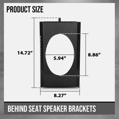 G-PLUS Behind Seat Speaker Brackets Compatible with Chevy GMC C10 Single Cab or Crew Cap Pickup 1973-1987, Fit 6×9 Speakers Black