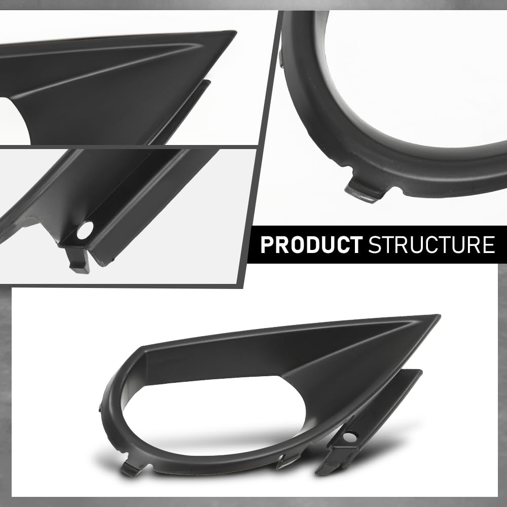 G-PLUS Front Right Fog Light Grill Cover, Compatible with Audi Q7 2010-2015, Passenger Side, AU1039111, 4L0807490A