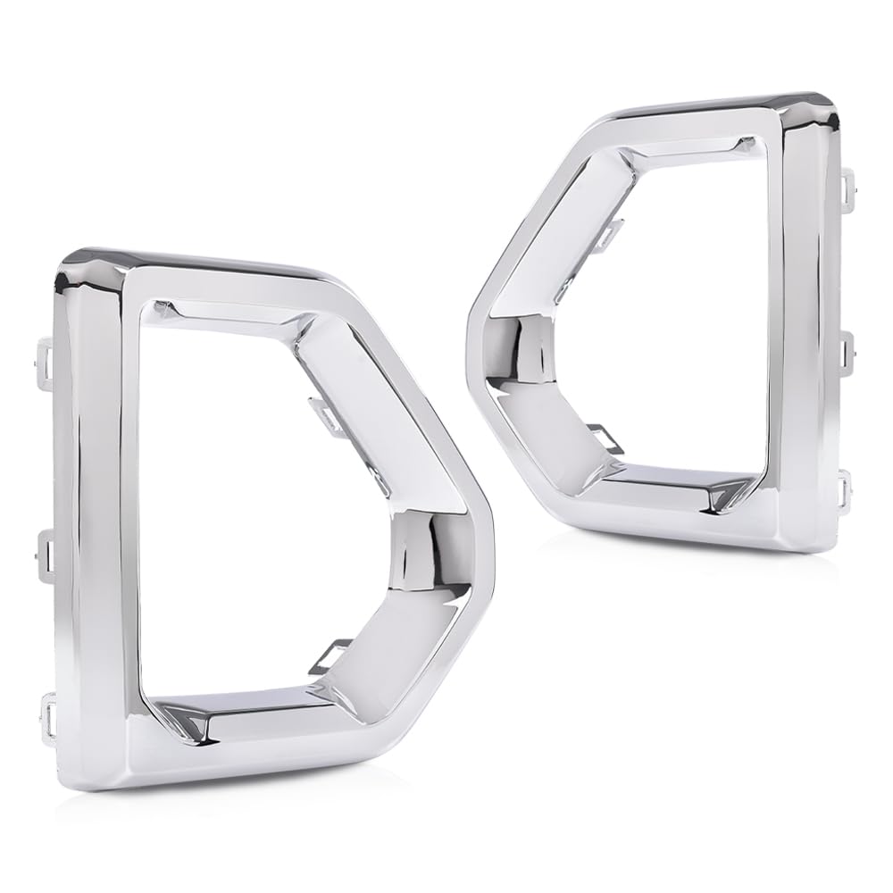 G-PLUS Front Fog Light Outer Bezel Cover Chrome Set Compatible with GMC Sierra 2019 2020 2021 Denali SLT AT4 84176753 84176752 Left&Right