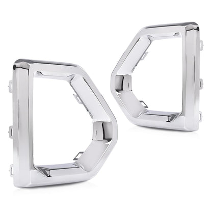 G-PLUS Front Fog Light Outer Bezel Cover Chrome Set Compatible with GMC Sierra 2019 2020 2021 Denali SLT AT4 84176753 84176752 Left&Right