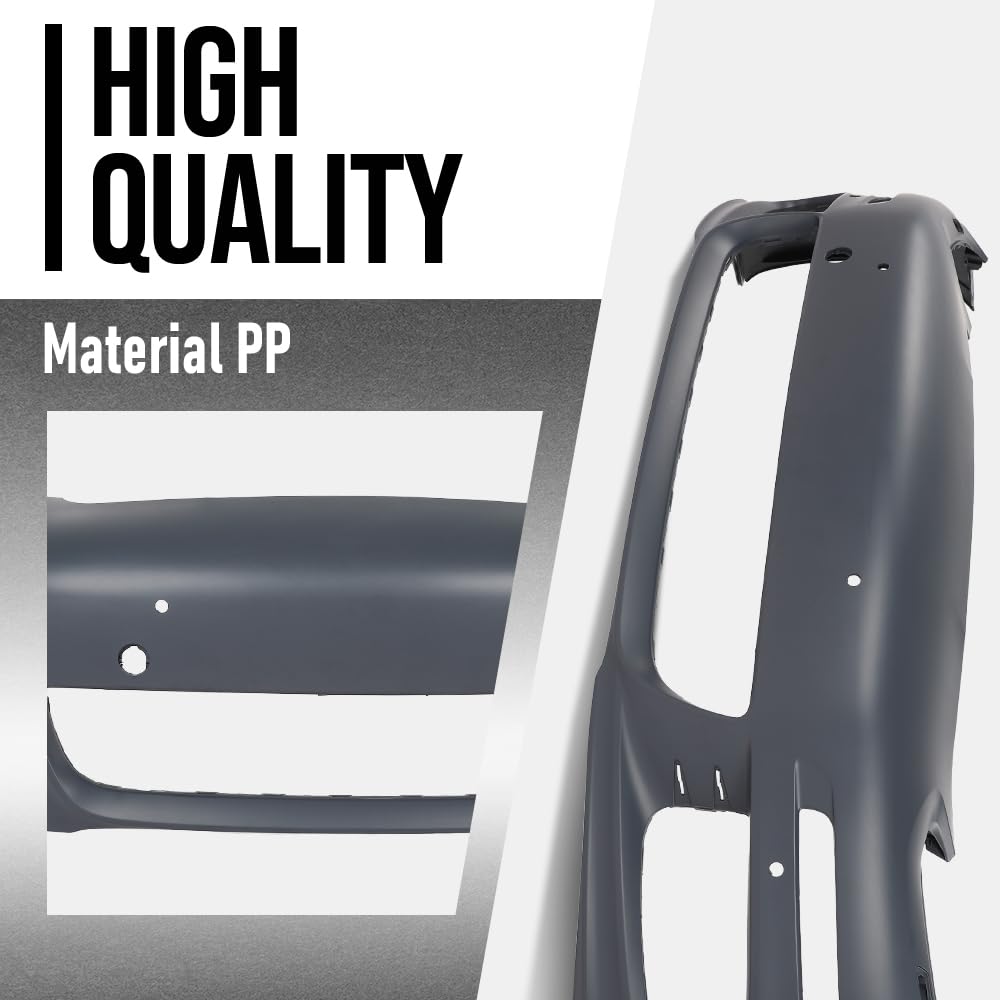 G-PLUS Front Bumper Cover Compatible with Porsche 2014 2015 2016 Models Without Sport Package, GTS, or Turbo 97050591169, 97050591151, 970-505-911-69, 97050591133, PO1000177 Black