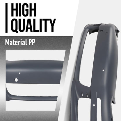 G-PLUS Front Bumper Cover Compatible with Porsche 2014 2015 2016 Models Without Sport Package, GTS, or Turbo 97050591169, 97050591151, 970-505-911-69, 97050591133, PO1000177 Black