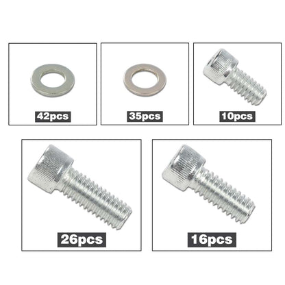 G-PLUS Small Block Stainless Steel Engine Bolt Kit Set Compatible with 265, 283, 302, 305, 327, 350, and 400 SB Chevy Engines w/Headers (NON-EFI)