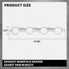 G-PLUS Exhaust Manifold Header Gasket Pair W/Bolts Fit All LS Series Engines (Except LS7),Fits All 1997-2013 Gen 3/4 LS Based V8 551696, 12617944