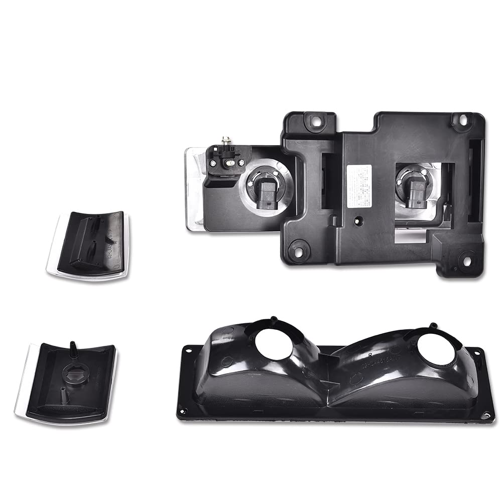 G-PLUS Headlights Assembly, Fit 1994 1995 1996 1997 1998 1999 GMC C1500 K1500 Yukon Bumper Headlamps, Clear Lens Black Housing Clear Reflector,faros delanteros