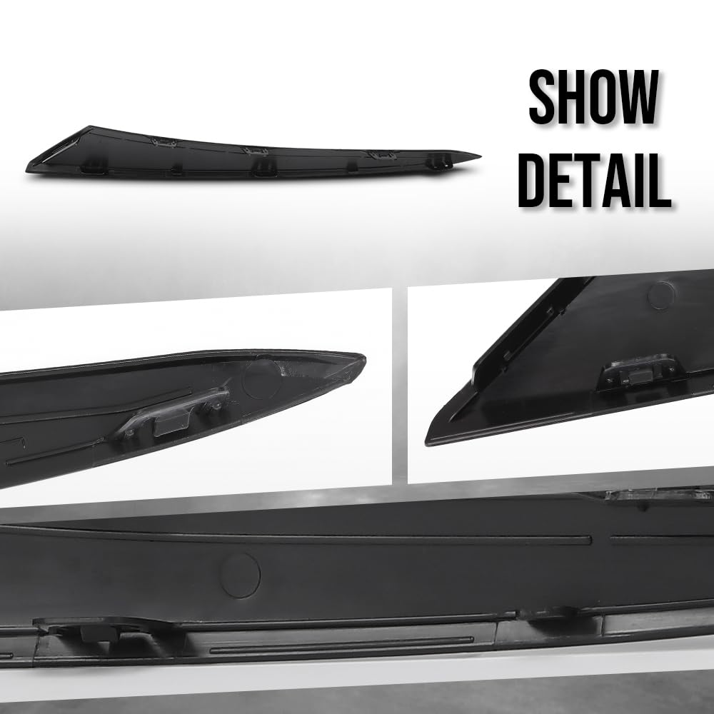 G-PLUS Headlight Molding Trim Front Right Side Compatible with Honda Civic 2022 2023 2024 HO1213131, 71202T20A01 Black