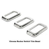 G-PLUS 3pcs Chrome Plastic Rocker Switch Trim Compatible with Many Freightliners and Some Peterbilt and Kenworths Using Rocker Switches Three Pack of Switch Trim Rocker Plain Snap Mount