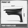 G-PLUS Front Driver Left Side Fender Compatible with Chevy Silverado 2500 HD 3500 HD 2020-2023 84581166, GM1240424 Black