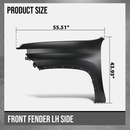 G-PLUS Front Driver Left Side Fender Compatible with Chevy Silverado 2500 HD 3500 HD 2020-2023 84581166, GM1240424 Black