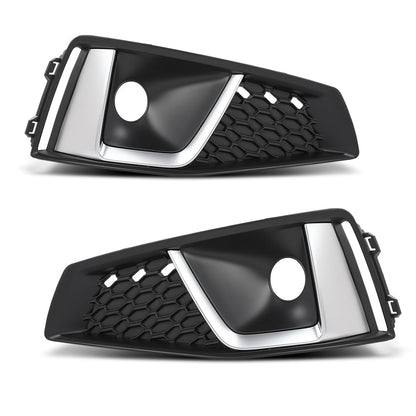 G-PLUS Pair Fog Light Cover, Compatible with Audi A4 S-Line / A4 Quattro / S4 2019, Bumper Grille Bezel, LH Driver & RH Passenger 2PCS, 8WD807681J, 8WD807682J