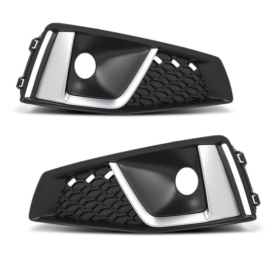 G-PLUS Pair Fog Light Cover, Compatible with Audi A4 S-Line / A4 Quattro / S4 2019, Bumper Grille Bezel, LH Driver & RH Passenger 2PCS, 8WD807681J, 8WD807682J