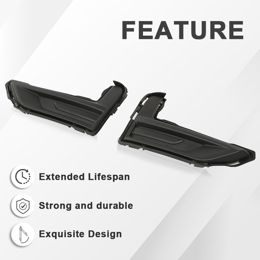 G-PLUS Fog Light Covers Bezels Driver and Passenger Side Compatible with Nissan Rogue S 2017-2020 622566FL0A 622576FL0A NI1039148 NI1038148