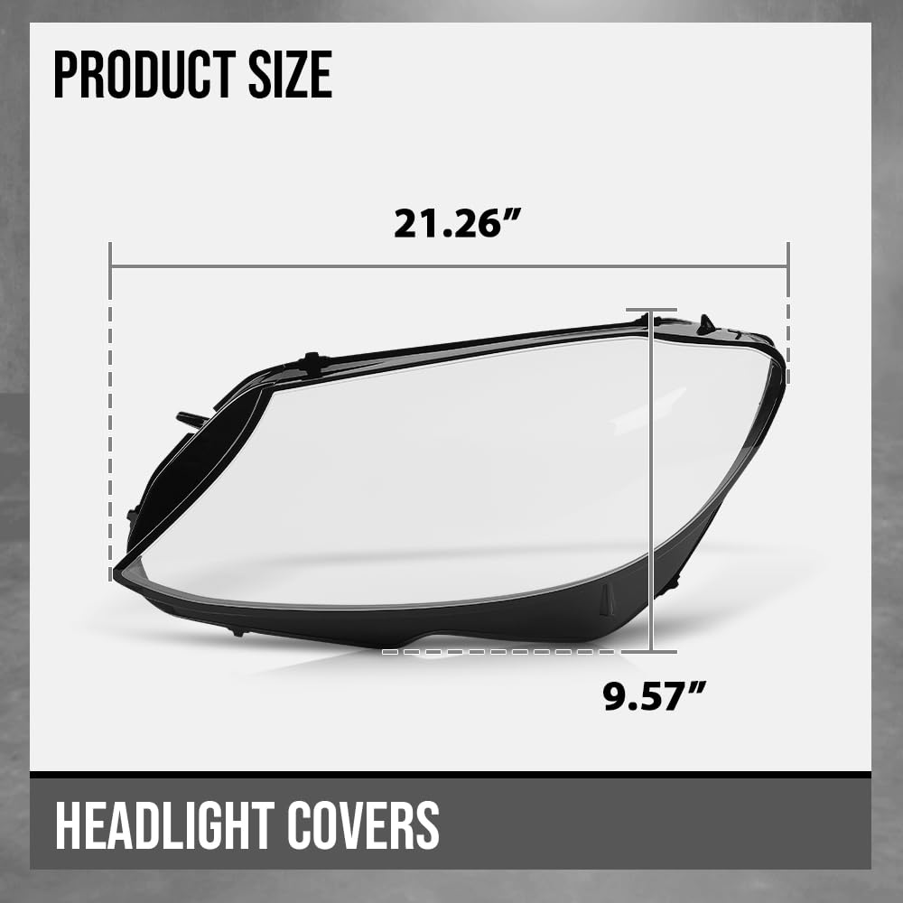 G-PLUS Headlight Lens Cover Compatible with Benz C-Class W205 2019-2020 Left & Right Front Headlamp Lens Cover Clear