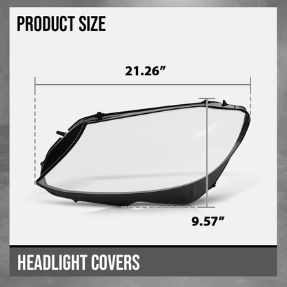 G-PLUS Headlight Lens Cover Compatible with Benz C-Class W205 2019-2020 Left & Right Front Headlamp Lens Cover Clear