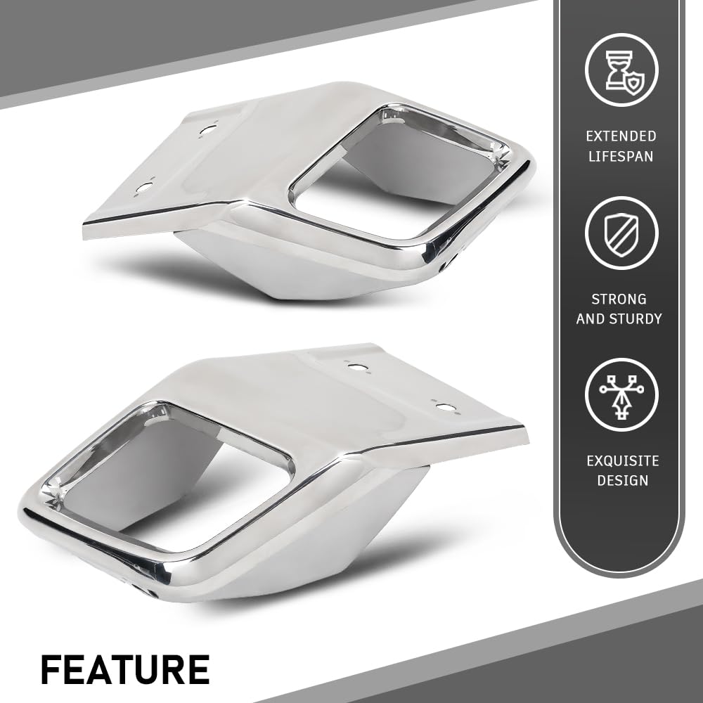 G-PLUS Rear Bumper Exhaust Tube Trim Compatible with Range Rover Evoque 2010-2018 Only Fit Dynamic Model (With Square Exhausts)