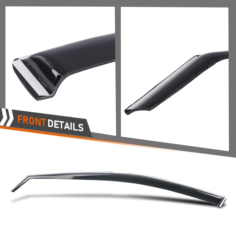 G-PLUS in-Channel Side Window Vent Visor Deflectors Rain Guards Compatible with Toyota Camry 2018-2024 Impact-Resistant PC 4 PCS Smoky