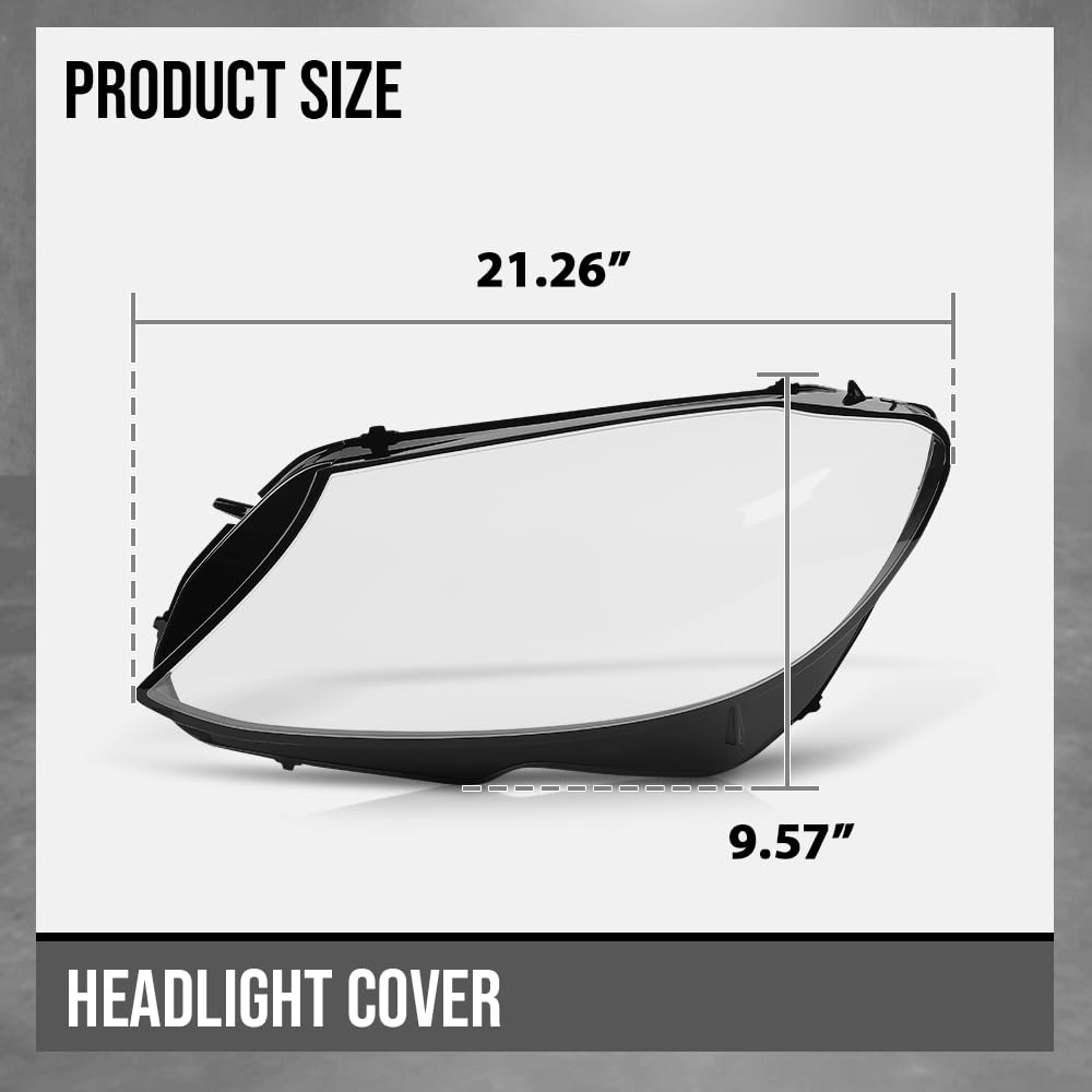 G-PLUS Headlight Lens Cover Compatible with Benz C-Class W205 C43 AMG 2019 2020 Left Side Front Headlamp Lens Cover Clear