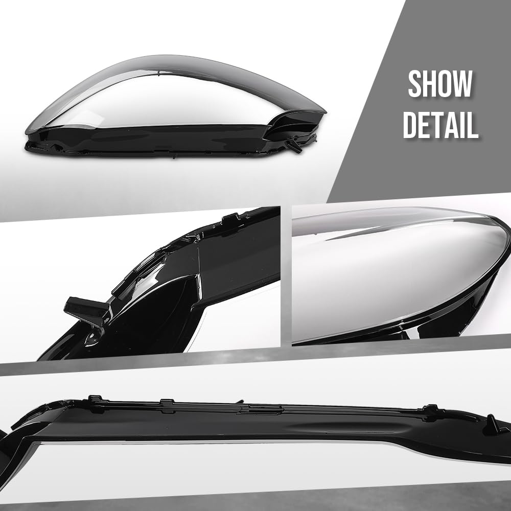 G-PLUS Headlight Lens Cover Compatible with Benz C-Class W205 C180 C200 C260L 2015 2016 2017 Left & Right Side A2059067303, A2059067403 Front Headlamp Lens Cover Clear