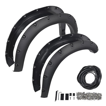 G-PLUS Fender Flares Textured Pocket Riveted Compatible with Chevy Silverado 1500 2007-2013 Wheel Flares, Only Fit 5.8' Short Bed Crew Cab (Excludes 07 Classic Models), Not Fit GMC Sierra